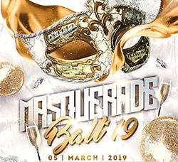 假面舞会派对海报/传单PSD模板：Masquerade Ball Party Flyer